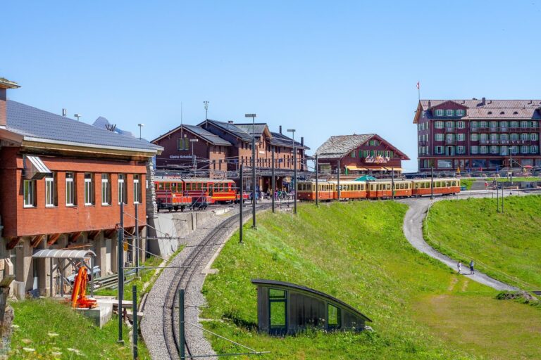 Trains at Kleine Scheidegg, Switzerland