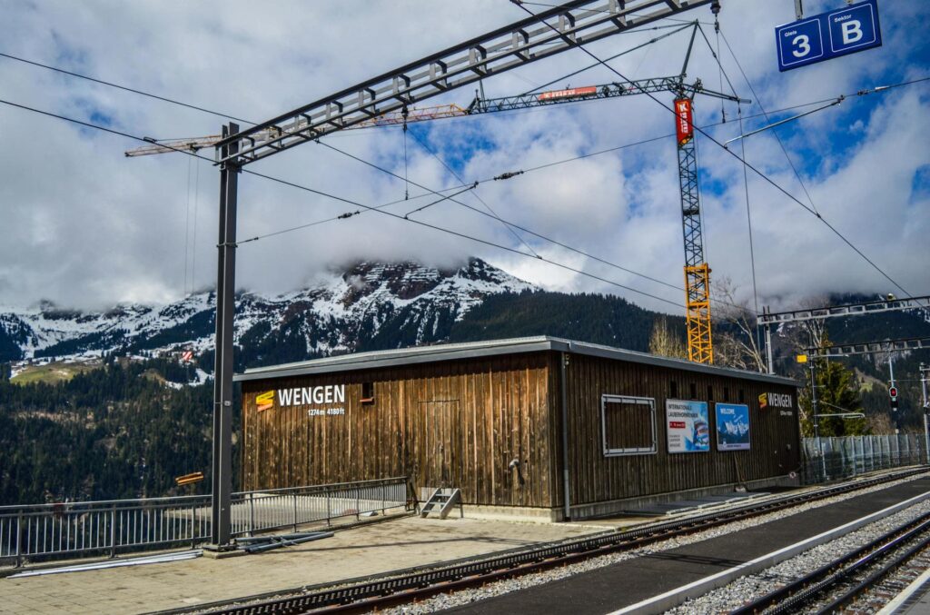 Wengen Train Station in Switzerland