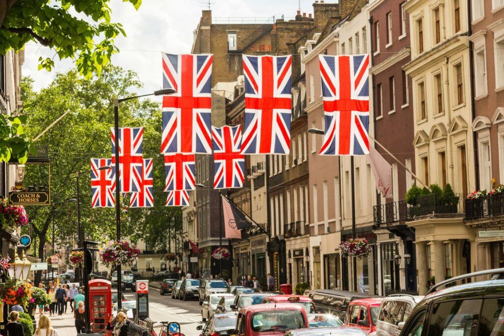 UK Flags in Street